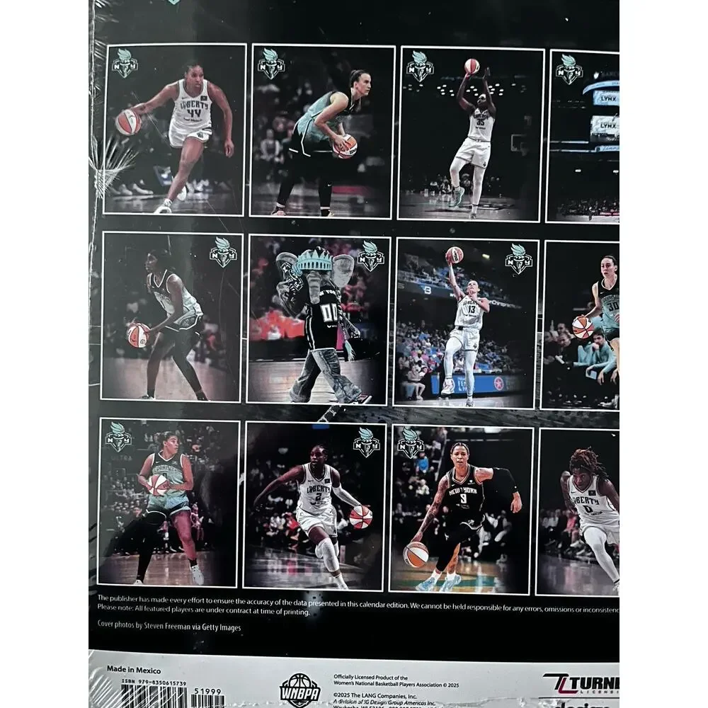 WNBA New York Liberty Basketball 2026 Wall Calendar Team Pictures Stewie Sabrina